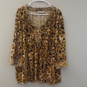 Susan Graver Multicolor Abstract Blouse